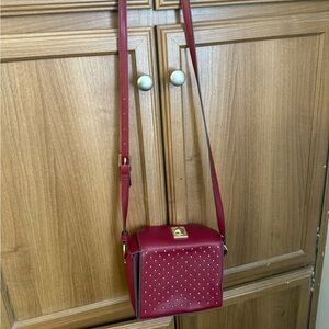 Red Studded Crossbody Bag